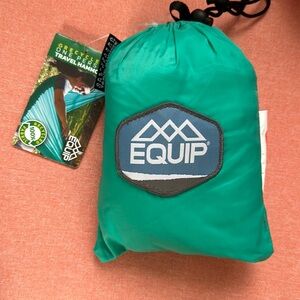 New Equip One Person Hanging Travel Nylon Hammock Aqua Green